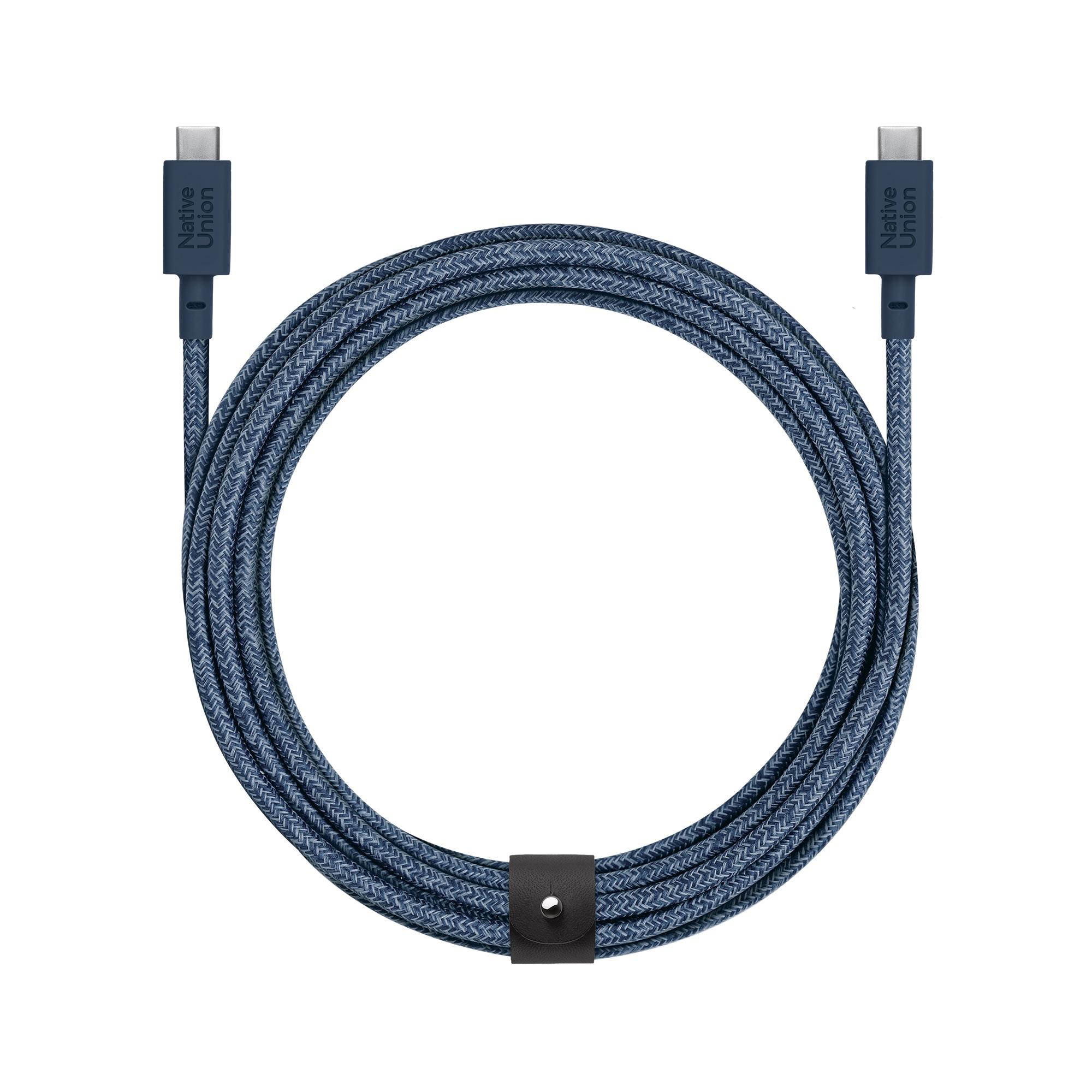 Native Union Belt Cable XL USB-C to USB-C 3m - Navy | JAR Computers Native Union Belt Cable XL USB-C to USB-C 3m - Navy
