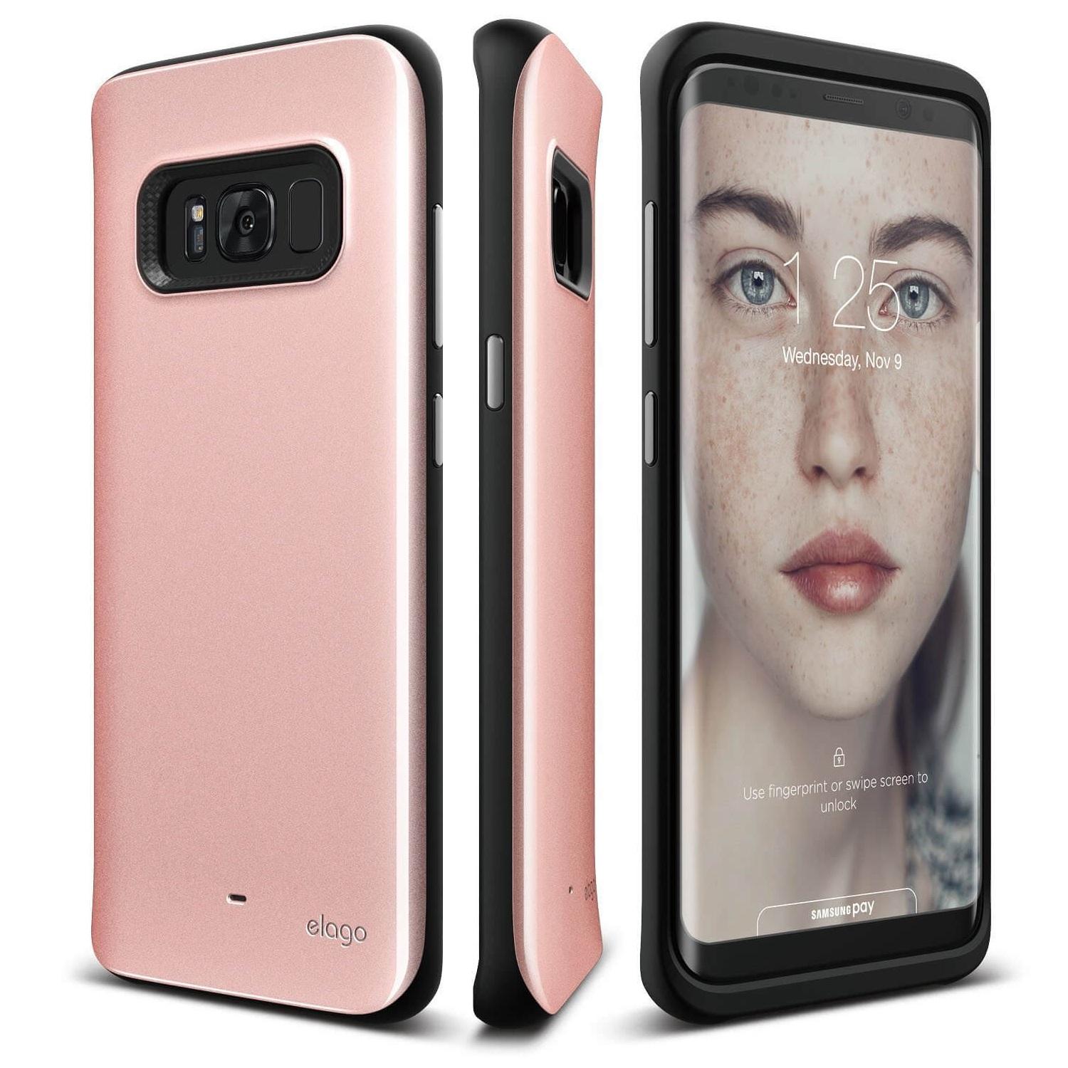 Удароустойчив хибриден кейс за Samsung Galaxy S8 - Elago S8 Grip Hybrid Case (розово злато) | JAR Computers Удароустойчив хибриден кейс за Samsung Galaxy S8 - Elago S8 Grip Hybrid Case (розово злато)