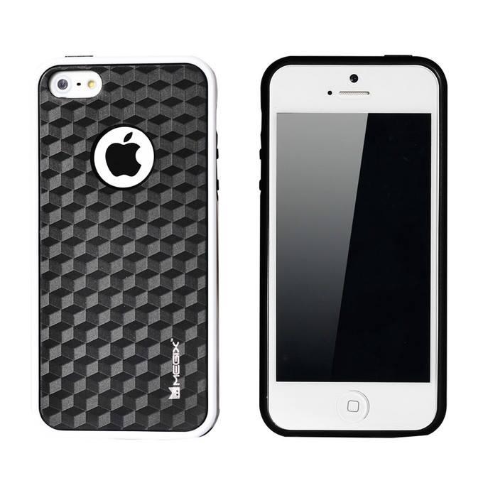 Хибриден кейс и покритие за дисплея за iPhone 5, iPhone 5S, iPhone SE - Megix Knight Case (черен-бял) | JAR Computers Хибриден кейс и покритие за дисплея за iPhone 5, iPhone 5S, iPhone SE - Megix Knight Case (черен-бял)