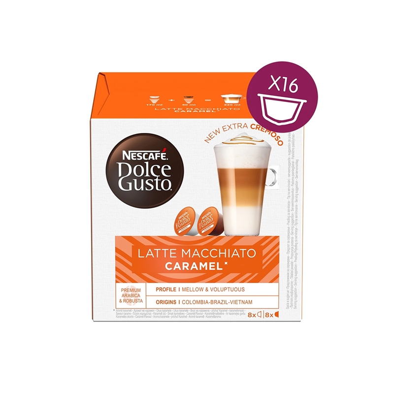 Nescafé Dolce Gusto Кафе капсула Latte Macchiato Caramel, 16 броя | JAR Computers Nescafé Dolce Gusto Кафе капсула Latte Macchiato Caramel, 16 броя