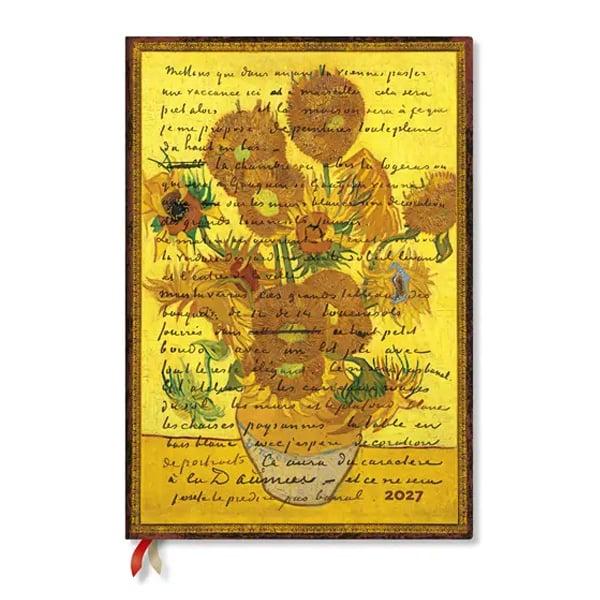 Paperblanks Планер Van Gogh Sunflowers, Grande, вертикален, твърда корица, 88 листа, за 2027 година | JAR Computers Paperblanks Планер Van Gogh Sunflowers, Grande, вертикален, твърда корица, 88 листа, за 2027 година