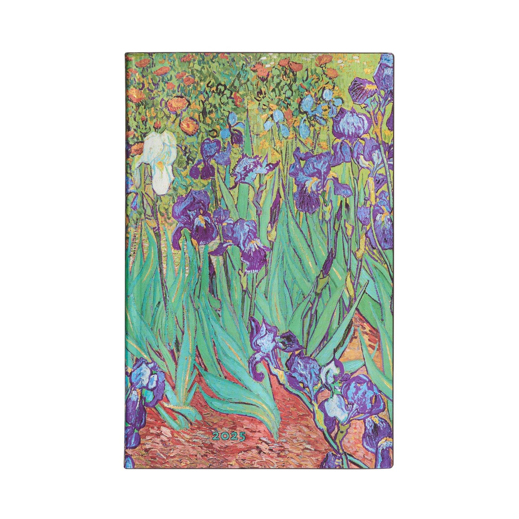 Paperblanks Планер Van Gogh's Irises, Maxi, хоризонтален, мека корица, 88 листа, за 2025 година