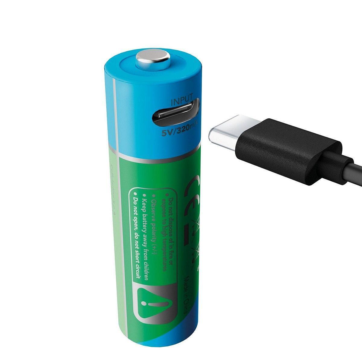 Презареждаеми батерии AА с USB-C порт 1900 mAh 2 бр. | JAR Computers Презареждаеми батерии AА с USB-C порт 1900 mAh 2 бр.