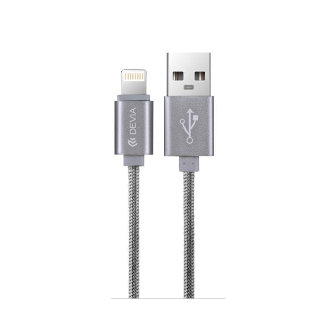 Сертифициран плетен lightning кабел (120 см.) за iPhone, iPad и iPod с Lightning вход - Devia Fashion MFI Lightning Data Cable 1.2m. (тъмносив) | JAR Computers Сертифициран плетен lightning кабел (120 см.) за iPhone, iPad и iPod с Lightning вход - Devia Fashion MFI Lightning Data Cable 1.2m. (тъмносив)