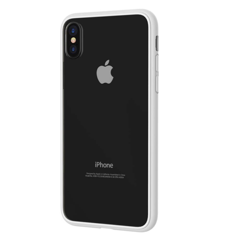 Силиконов (TPU) калъф със стъклен гръб за iPhone XS, iPhone X - Comma Fancy Mirror Case (прозрачен-бял) | JAR Computers Силиконов (TPU) калъф със стъклен гръб за iPhone XS, iPhone X - Comma Fancy Mirror Case (прозрачен-бял)
