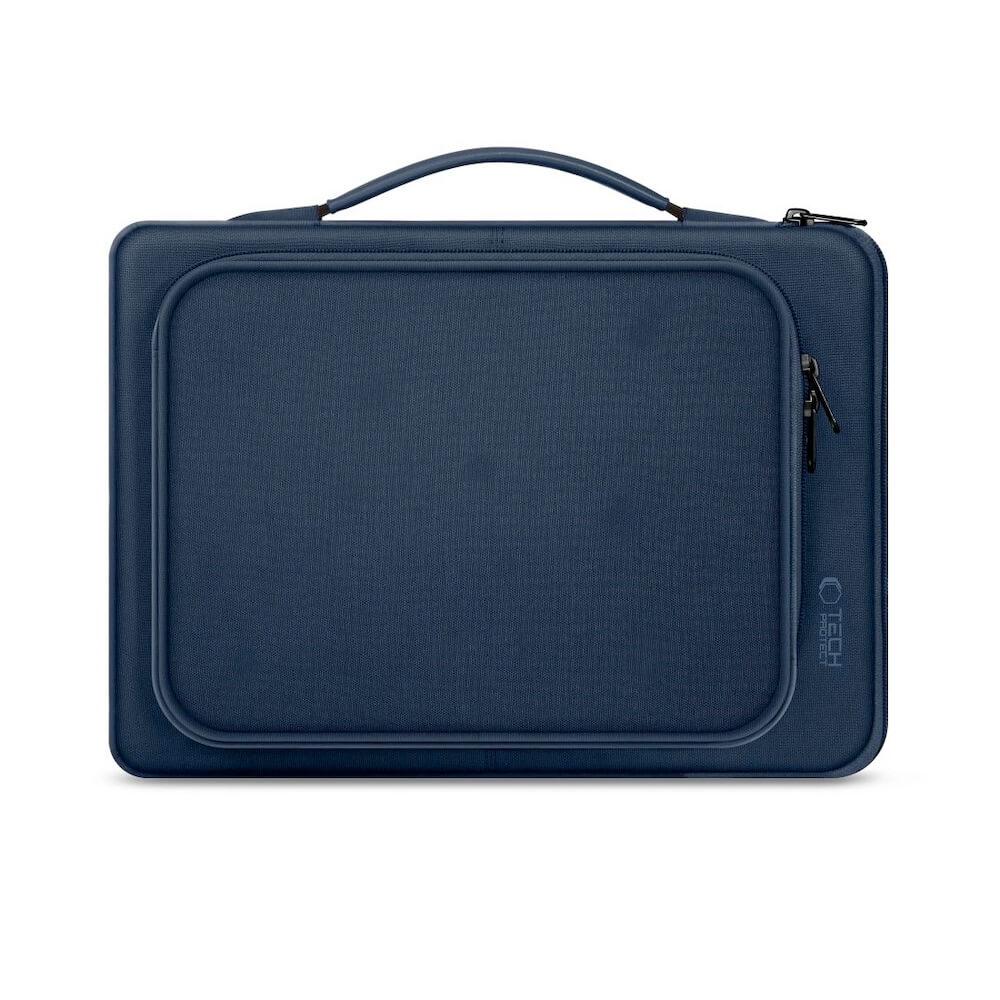 Tech-Protect Basic Laptop Bag 14 - елегантна чанта за MacBook Pro 14 М1 (2021), MacBook Pro 13 и лаптопи до 14 инча (тъмносин)