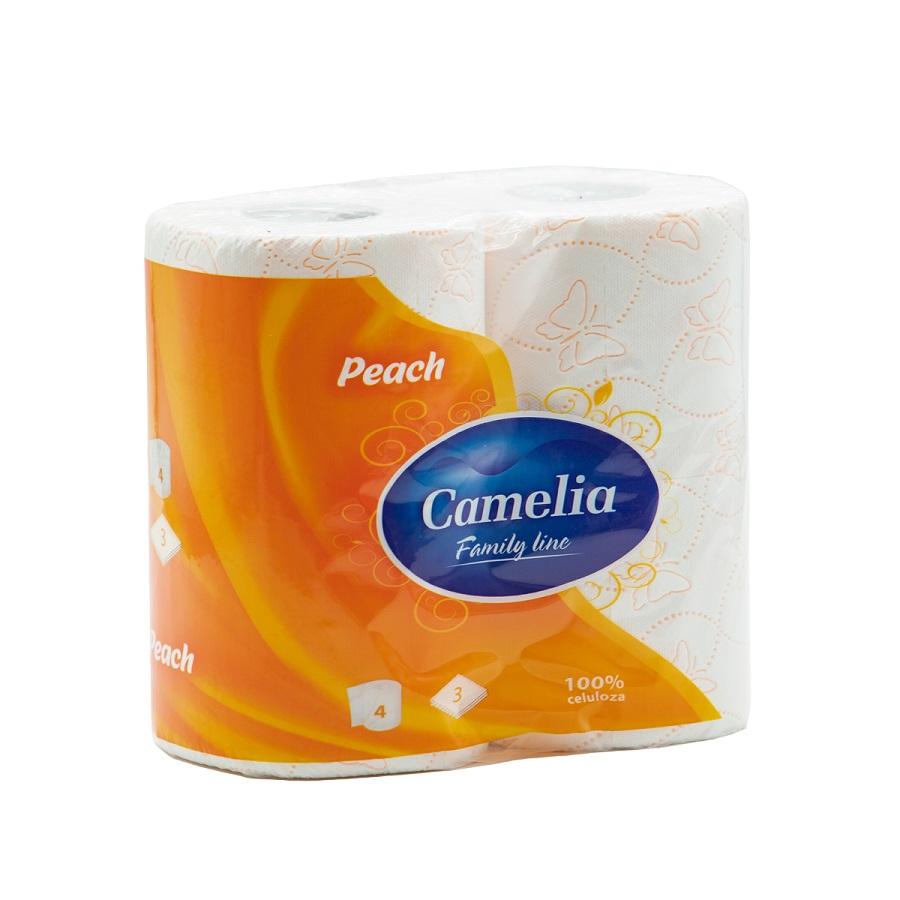 Тоалетна хартия Camelia peach, ароматизирана, 60 г, 3 пласта, опаковка 4 бр. | JAR Computers Тоалетна хартия Camelia peach, ароматизирана, 60 г, 3 пласта, опаковка 4 бр.