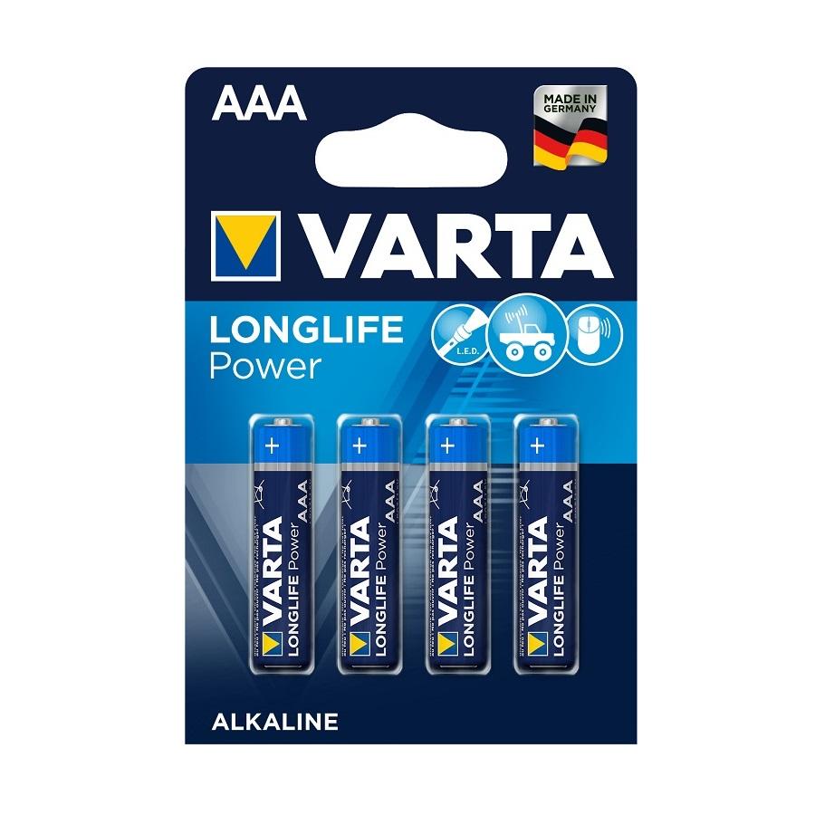 Алкална батерия VARTA Longlife Power ААА, LR03, 1.5 V, блистер 4 бр. | JAR Computers Алкална батерия VARTA Longlife Power ААА, LR03, 1.5 V, блистер 4 бр.