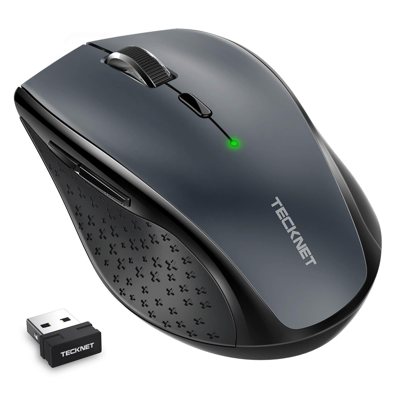 Ергономична безжична мишка (за Mac и PC) - TeckNet M002 2.4G Wireless Mouse (сив) | JAR Computers Ергономична безжична мишка (за Mac и PC) - TeckNet M002 2.4G Wireless Mouse (сив)