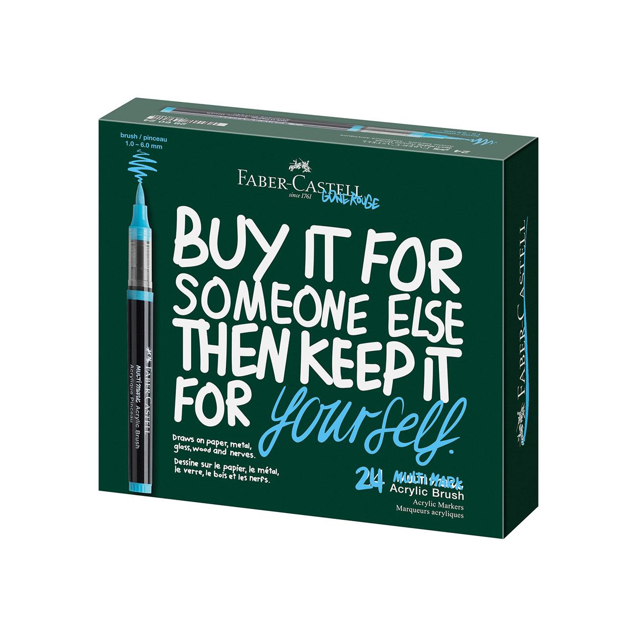 Faber-Castell Маркер-четка Multimark, акрилен, 24 броя