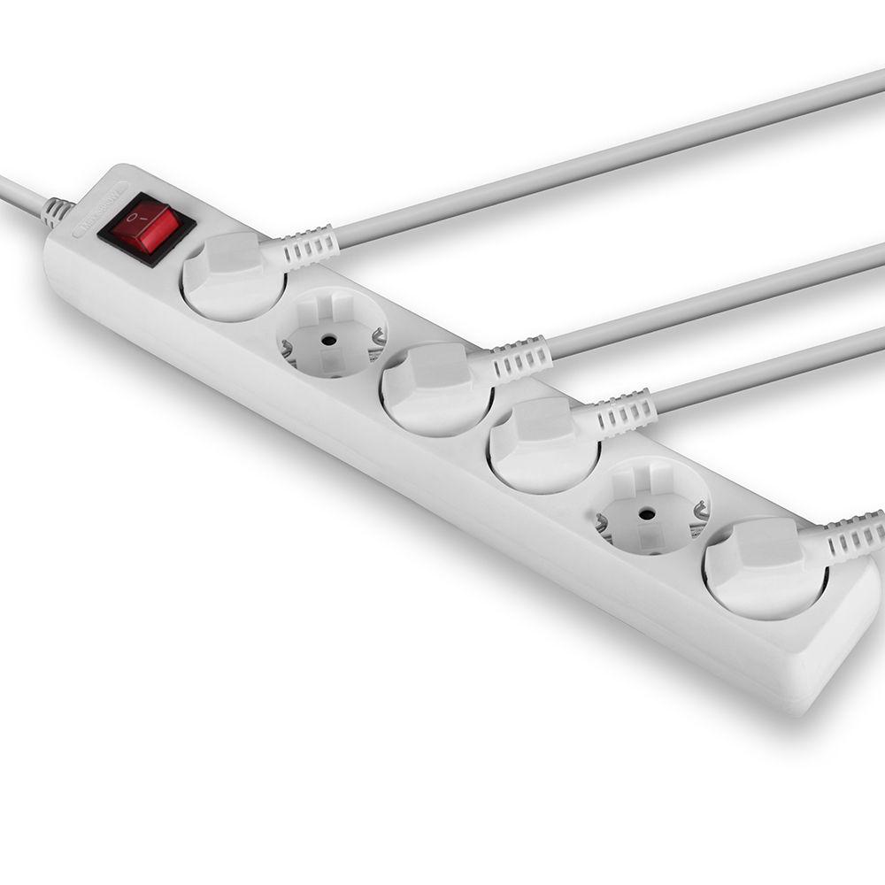 LINDY LNY-73103 :: 6-портов разклонител, Schuko, бял, с ключ | JAR Computers LINDY LNY-73103 :: 6-портов разклонител, Schuko, бял, с ключ