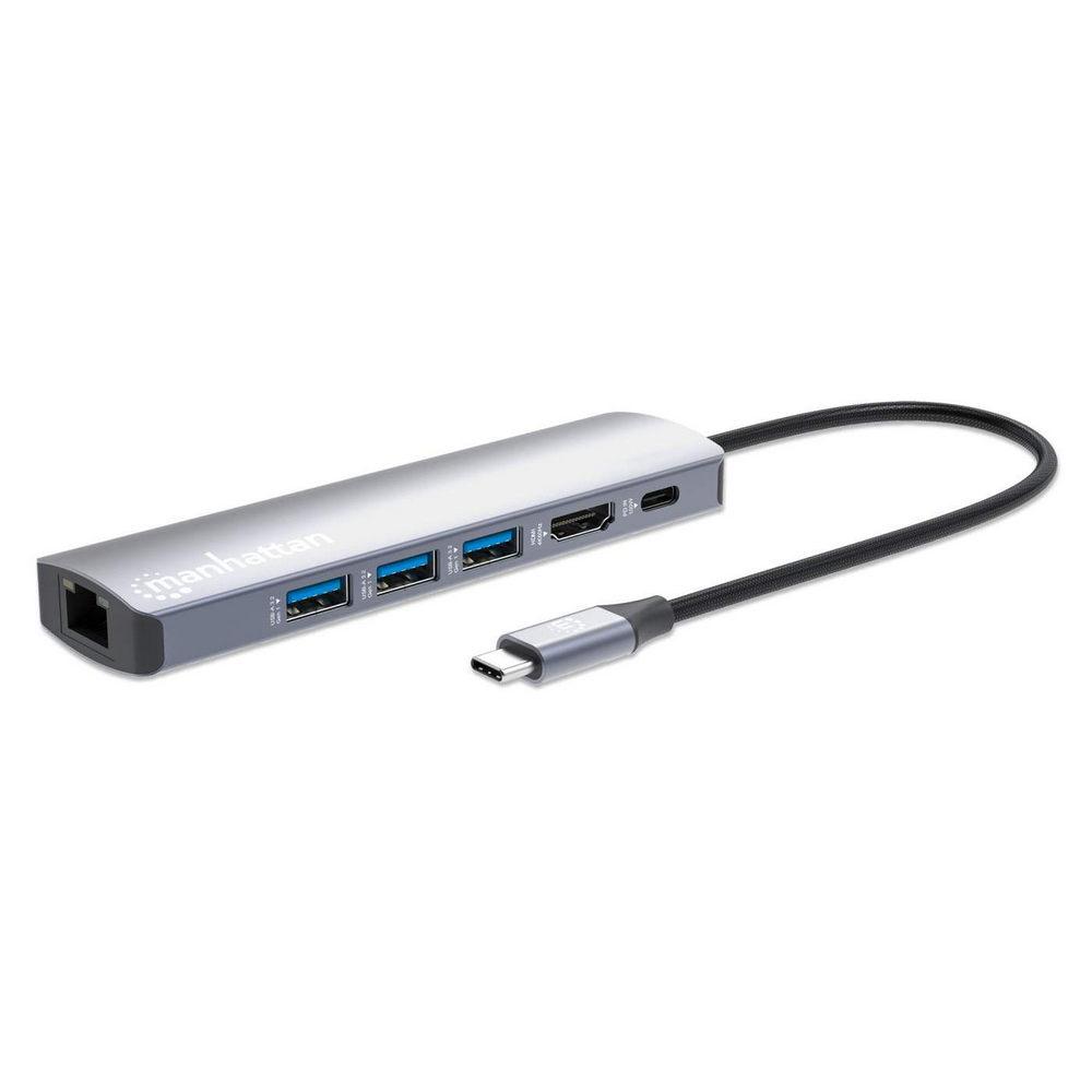 MANHATTAN 153959 :: USB Type C PD 6-in-1 Докинг станция, USB-C PD 100W, HDMI 4K60Hz, Gigabit RJ-45 | JAR Computers MANHATTAN 153959 :: USB Type C PD 6-in-1 Докинг станция, USB-C PD 100W, HDMI 4K60Hz, Gigabit RJ-45