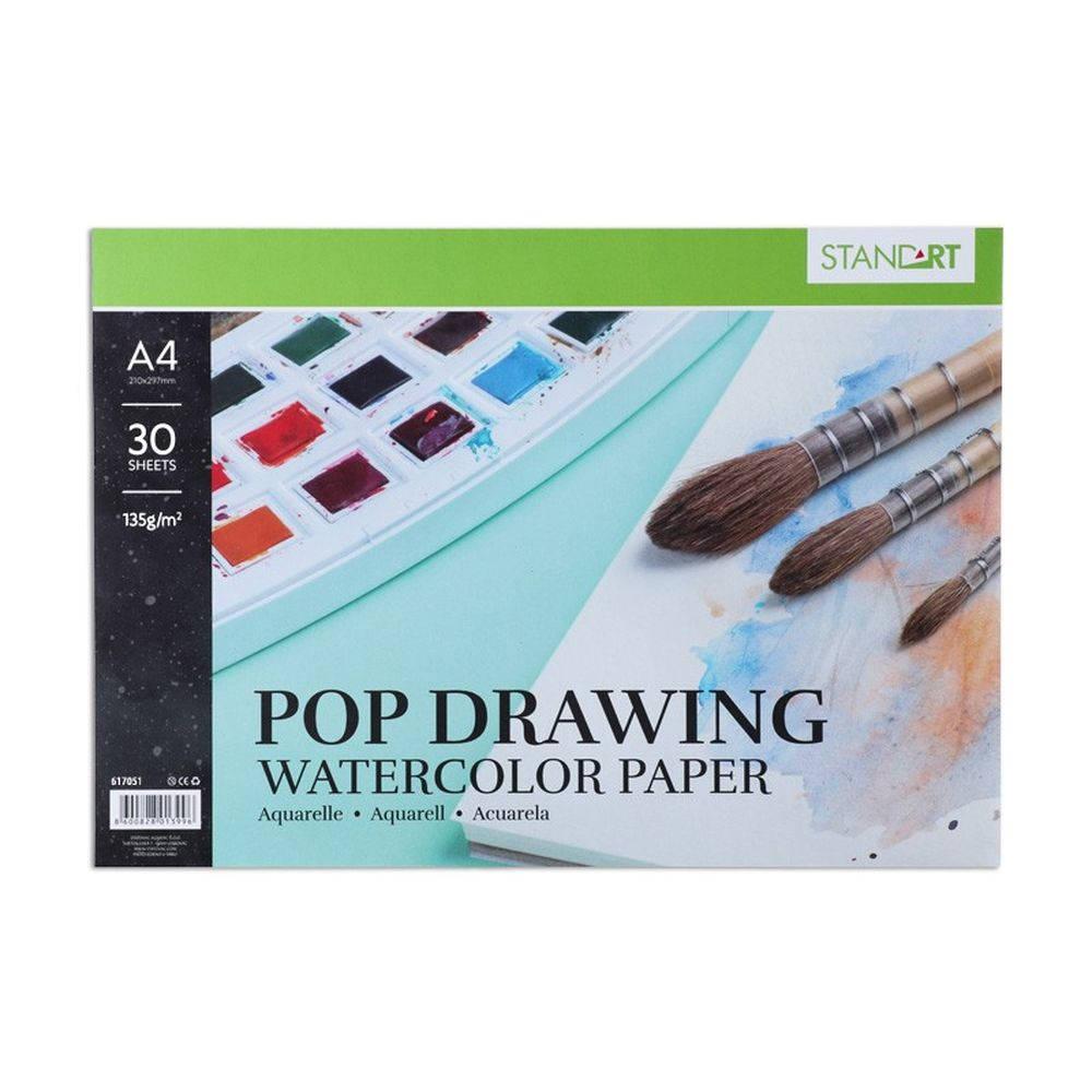 Пад за рисуване Standart Pop Drawing, A4, 135 g/m2, 30 листа | JAR Computers Пад за рисуване Standart Pop Drawing, A4, 135 g/m2, 30 листа