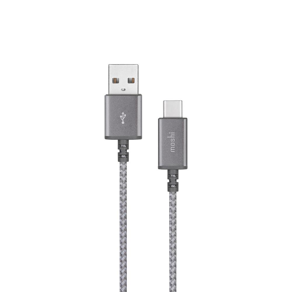 USB-C кабел за Macbook и устройства с USB-C (25 см) - Moshi Integra USB-C Charge and Sync Cable (сив) | JAR Computers USB-C кабел за Macbook и устройства с USB-C (25 см) - Moshi Integra USB-C Charge and Sync Cable (сив)
