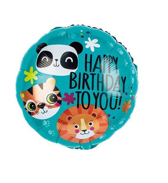 Балон PartyGo, "Честит рожден ден", 45CM, животни | JAR Computers Балон PartyGo, "Честит рожден ден", 45CM, животни