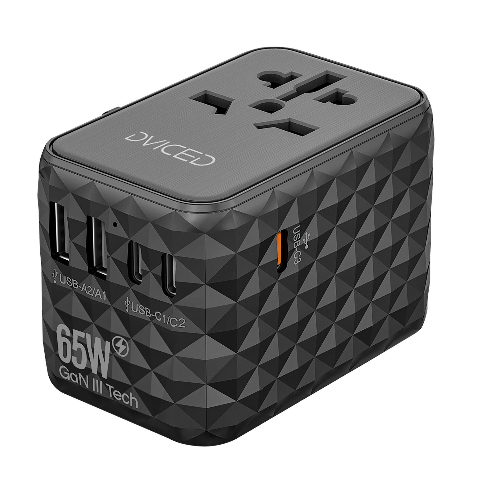 Dviced Universal travel adapter 65W GaN - Black | JAR Computers Dviced Universal travel adapter 65W GaN - Black