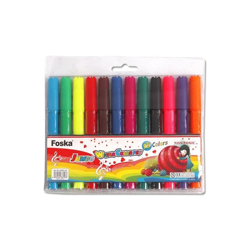 Foska Флумастери Jumbo, 12 цвята | JAR Computers Foska Флумастери Jumbo, 12 цвята