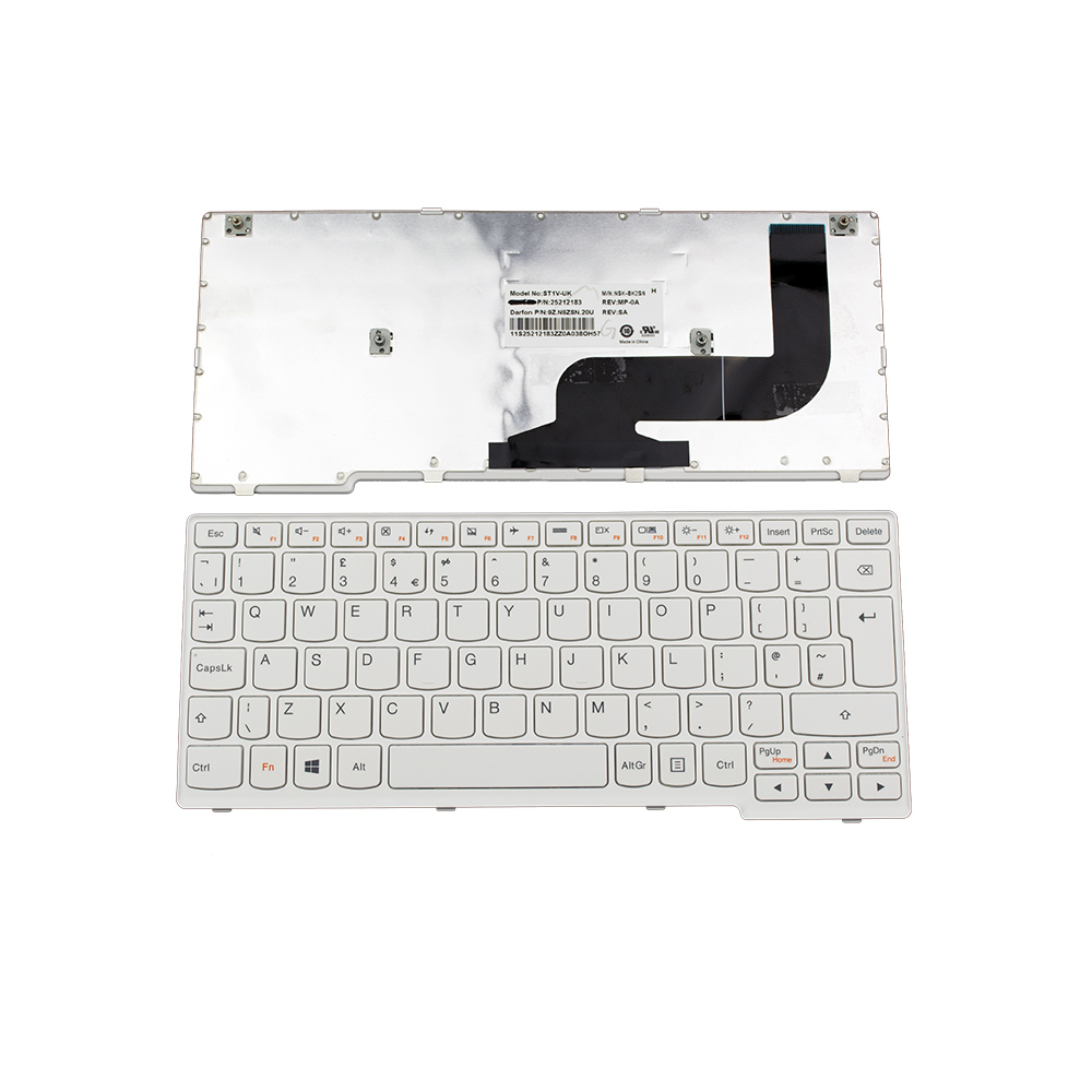 Клавиатура за лаптоп Lenovo S210T Бяла с Бяла Рамка с Кирилица / White Frame White | JAR Computers Клавиатура за лаптоп Lenovo S210T Бяла с Бяла Рамка с Кирилица / White Frame White