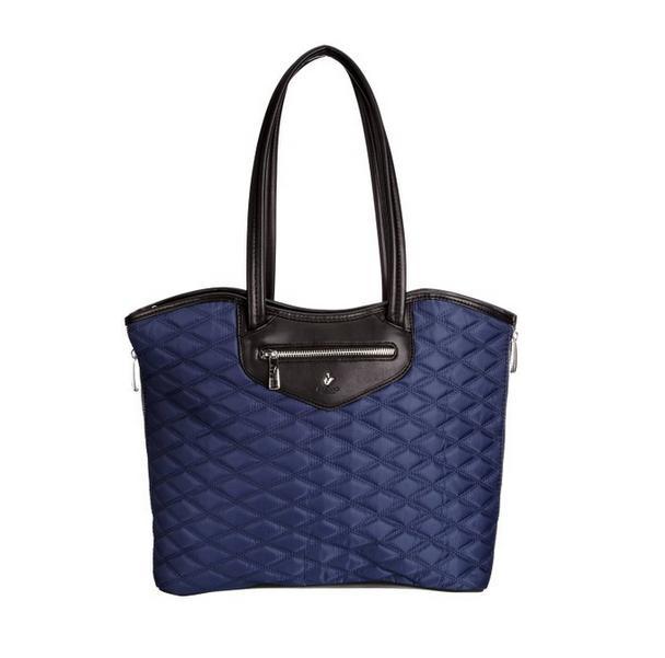 Луксозна дамска чанта за преносими компютри до 15.4 инча - Knomo Womens Great Portland 15 Tote (син) | JAR Computers Луксозна дамска чанта за преносими компютри до 15.4 инча - Knomo Womens Great Portland 15 Tote (син)