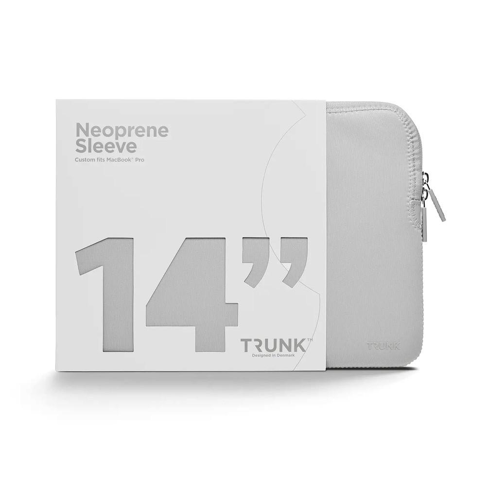 Trunk Neoprene Laptop Sleeve - удароустойчив неопренов калъф за MacBook Pro 14 M1 (2021), MacBook Pro 14 M2 (2023) (сребрист)
