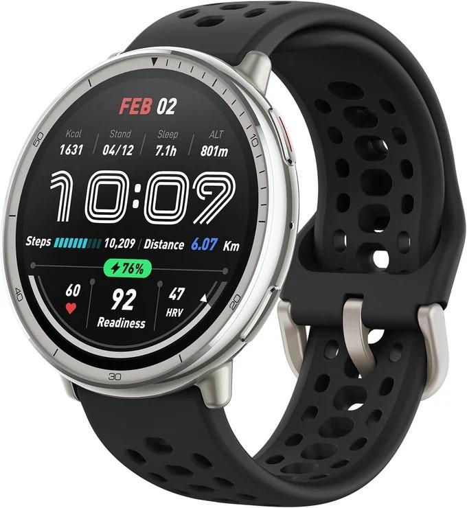 Amazfit Active 2 смарт часовник, черен, със силиконова каишка | JAR Computers Amazfit Active 2 смарт часовник, черен, със силиконова каишка