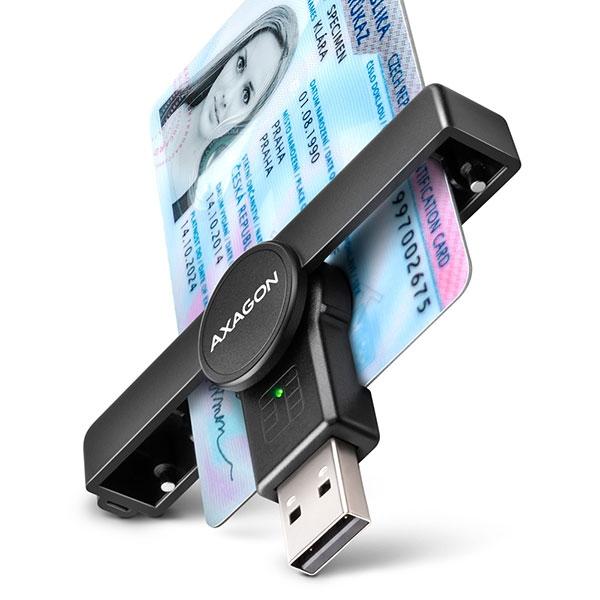 Cardreader USB2-A, Smart ID,Pocket,AXAGON CRE-SMPA