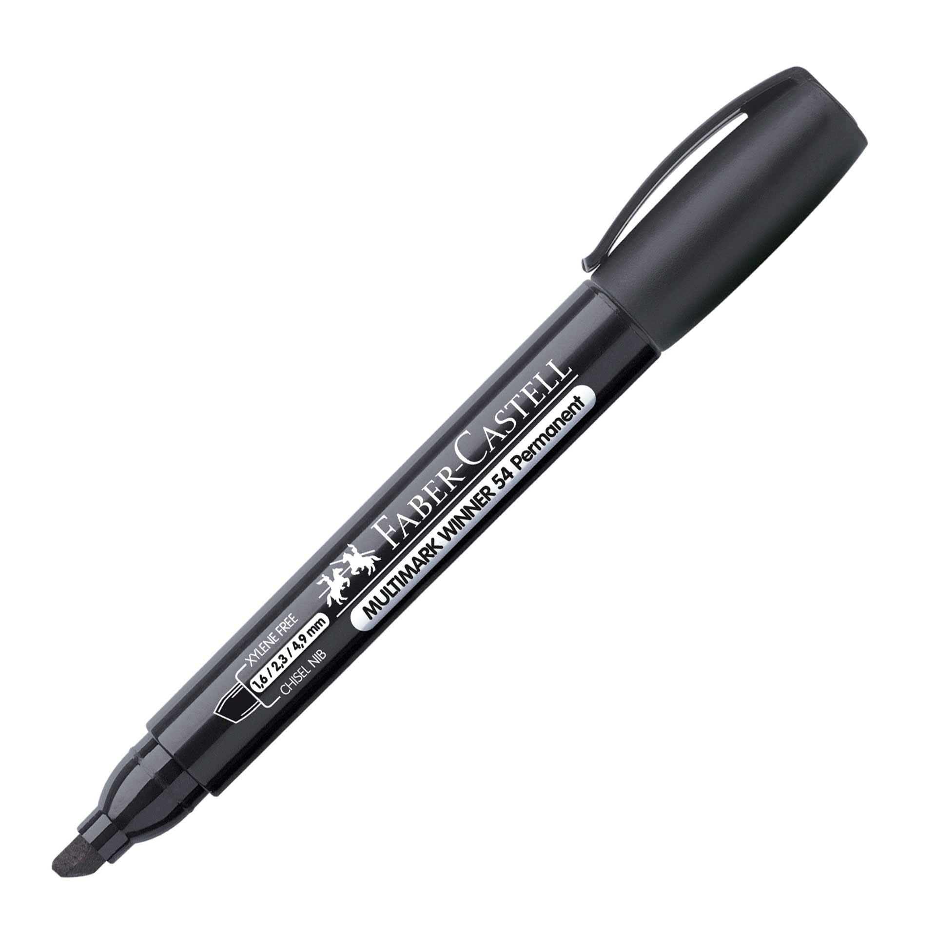 Faber-Castell Перманентен маркер Winner 54, скосен, черен