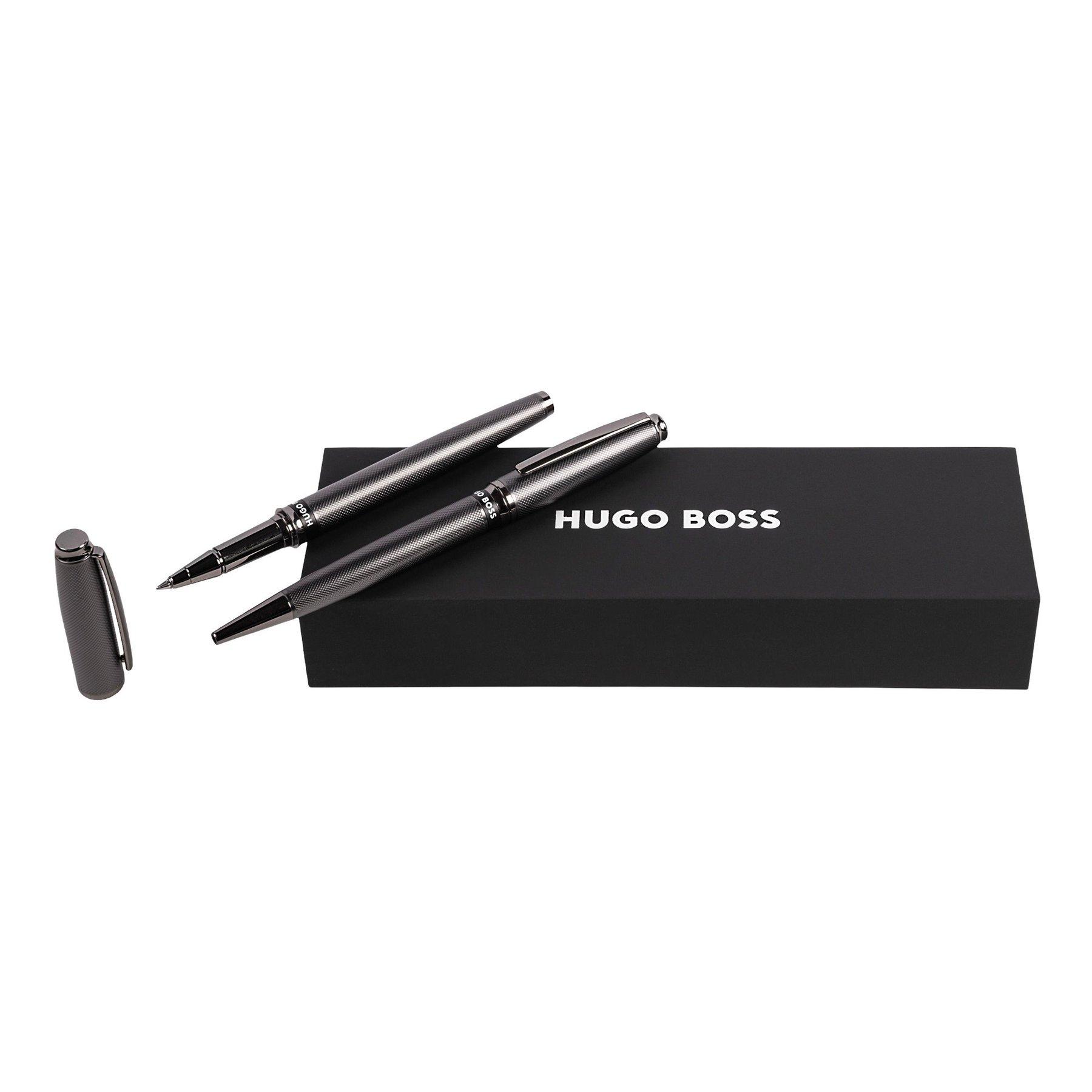 Hugo Boss Комплект химикалка и ролер Stream Gun, в кутия, сиви | JAR Computers Hugo Boss Комплект химикалка и ролер Stream Gun, в кутия, сиви