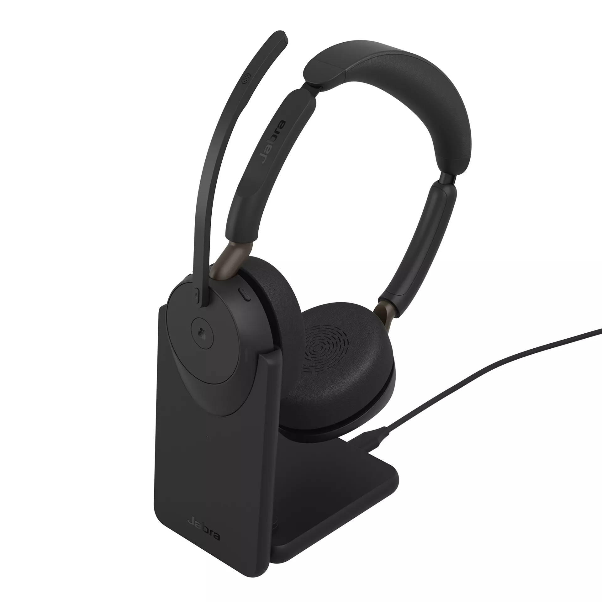 Jabra Evolve3 65 Stereo безжични стерео слушалки с ANC, LINK 390a, MS, зарядна стойка, черни | JAR Computers Jabra Evolve3 65 Stereo безжични стерео слушалки с ANC, LINK 390a, MS, зарядна стойка, черни