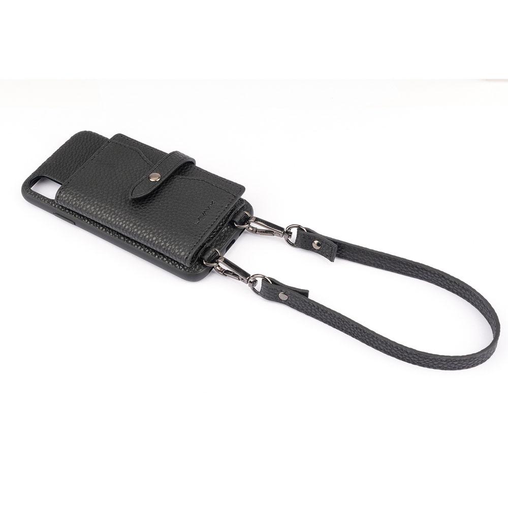 Кожен калъф с джоб и лента за врата за iPhone XS Max - LAVAVIK Cross-Body Phone Purse with Card Compartment (черен) | JAR Computers Кожен калъф с джоб и лента за врата за iPhone XS Max - LAVAVIK Cross-Body Phone Purse with Card Compartment (черен)