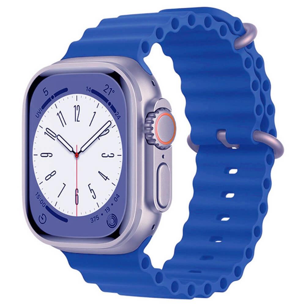 Силиконова каишка за Apple Watch 42мм, 44мм, 45мм, 46мм, Ultra, Ultra 2 49мм - Techsuit Watchband W038 (син) | JAR Computers Силиконова каишка за Apple Watch 42мм, 44мм, 45мм, 46мм, Ultra, Ultra 2 49мм - Techsuit Watchband W038 (син)