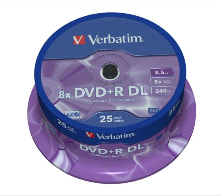 Verbatim DVD+R D.L. Printable, 25бр, шпиндел | JAR Computers Verbatim DVD+R D.L. Printable, 25бр, шпиндел