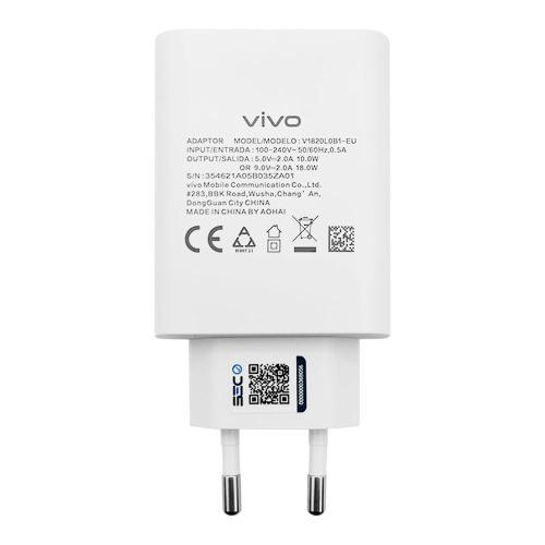 Захранване за ел. мрежа с USB-A изход (бял) - Vivo Wall Charger 18W V1820L0B1-EU (reconditioned) | JAR Computers Захранване за ел. мрежа с USB-A изход (бял) - Vivo Wall Charger 18W V1820L0B1-EU (reconditioned)