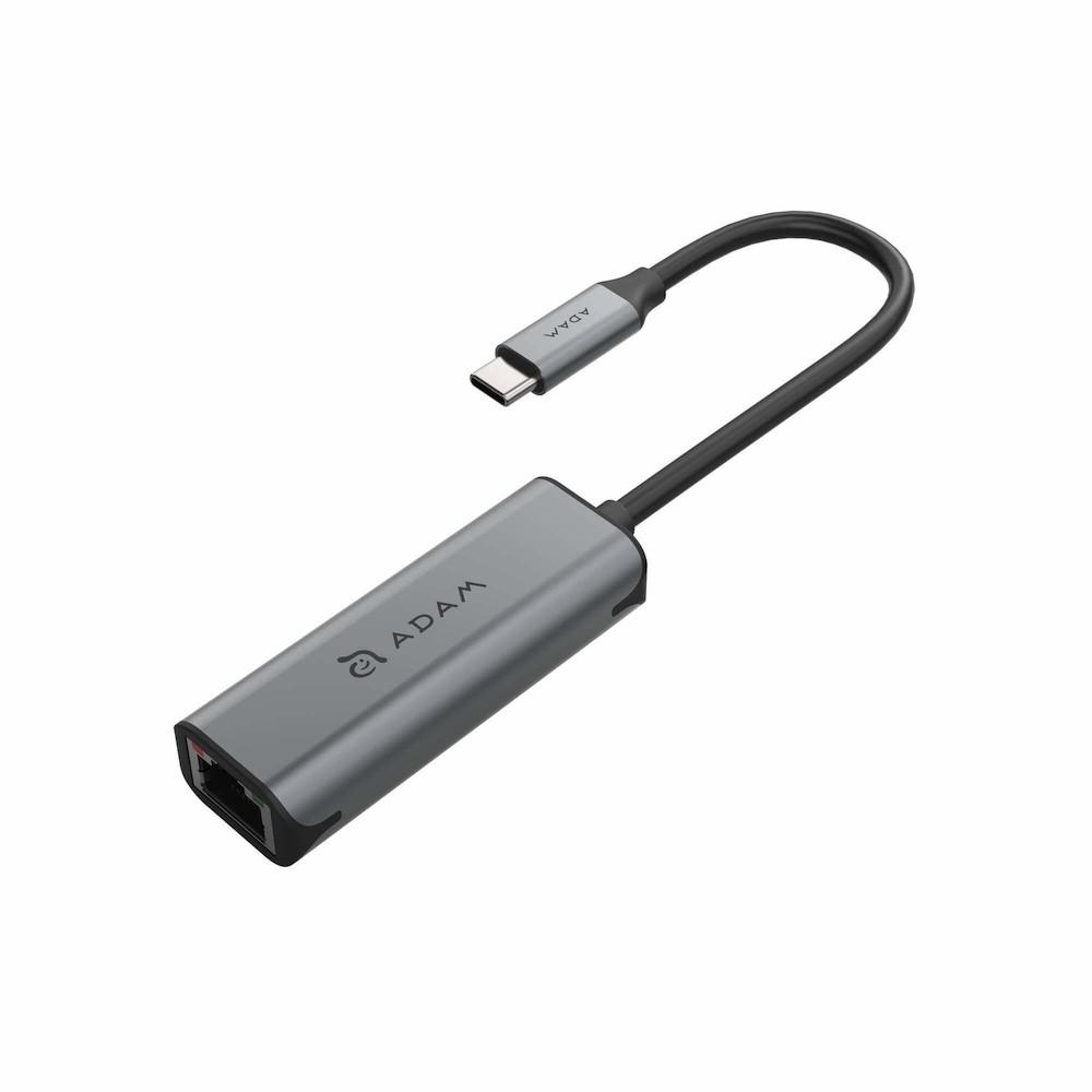 Adam Elements Casa USB-C with Ethernet Adapter 2.5Gb/s - адаптер USB-C към Ethernet за компютри с USB-C порт (тъмносив)