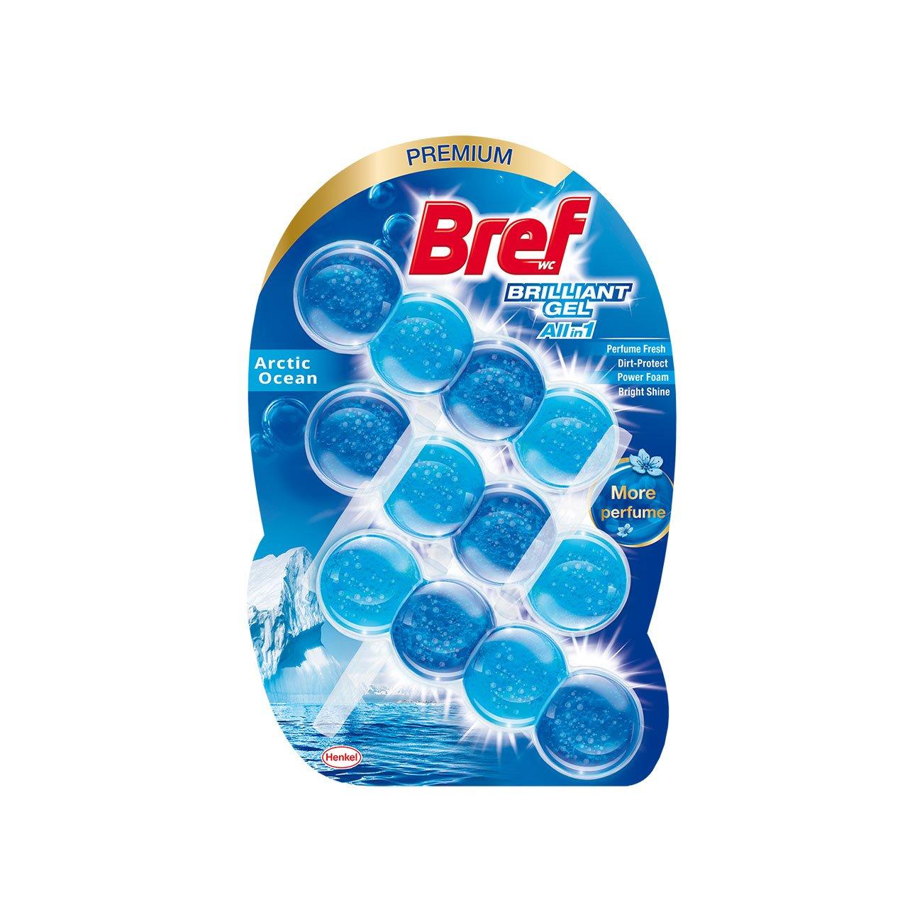 Ароматизатор за тоалетна Bref Brilliant, Arctic Ocean, 3 х 42 g | JAR Computers Ароматизатор за тоалетна Bref Brilliant, Arctic Ocean, 3 х 42 g