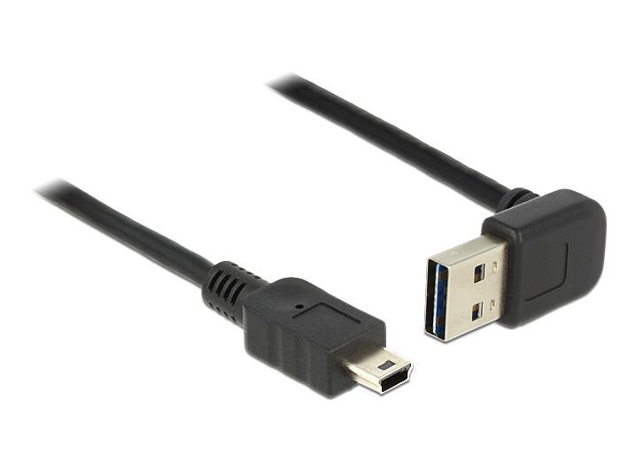 DeLOCK 1m, USB 2.0-A - USB 2.0 mini USB кабел 1 м USB A Mini-USB B 0,48 Гбит/с Черен