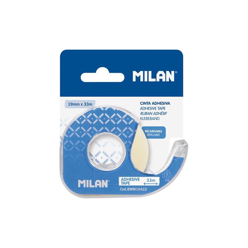Milan Тиксо, 19 mm x 33 m, кристално, с диспенсър, 12 броя | JAR Computers Milan Тиксо, 19 mm x 33 m, кристално, с диспенсър, 12 броя
