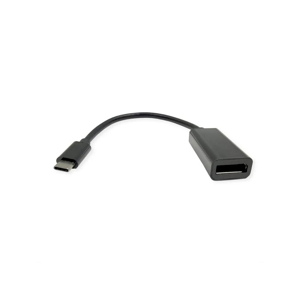 ROLINE 12.03.3235 :: Type C - DisplayPort кабелен адаптер, 8K60Hz, M/F, черен | JAR Computers ROLINE 12.03.3235 :: Type C - DisplayPort кабелен адаптер, 8K60Hz, M/F, черен