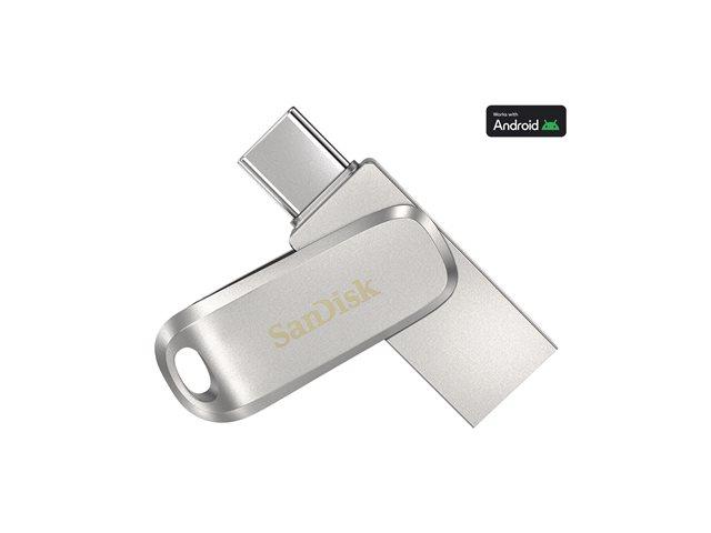 SANDISK Ultra Dual Drive Luxe USB 3.2 Type 2TB Flashdrives 400MB/s Read Silver