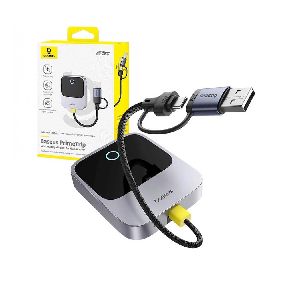 Безжичен адаптер за Apple CarPlay - Baseus Prime Trip Wireless CarPlay Adapter (C10745100813-00) (grey) | JAR Computers Безжичен адаптер за Apple CarPlay - Baseus Prime Trip Wireless CarPlay Adapter (C10745100813-00) (grey)