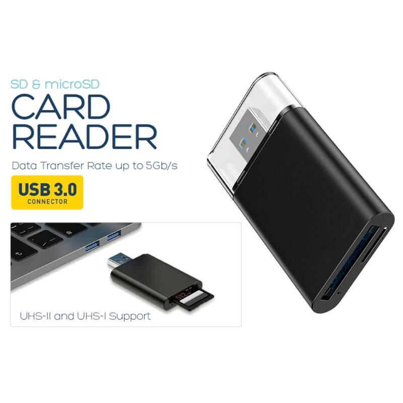 Четец за SD и microSD карти с USB 3.0 за компютри и лаптопи - Platinet Card Reader USB 3.0 (черен) | JAR Computers Четец за SD и microSD карти с USB 3.0 за компютри и лаптопи - Platinet Card Reader USB 3.0 (черен)
