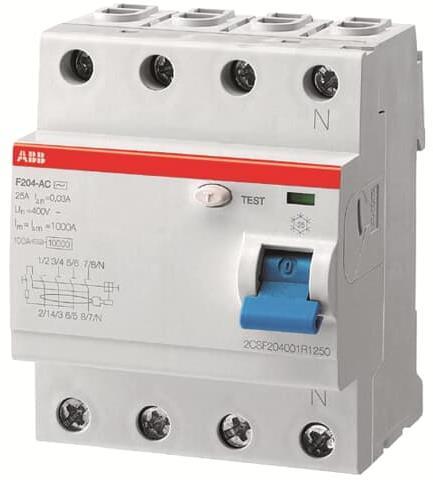 ДТЗ 4P 63A 30mА серия F204 тип A ABB | JAR Computers ДТЗ 4P 63A 30mА серия F204 тип A ABB