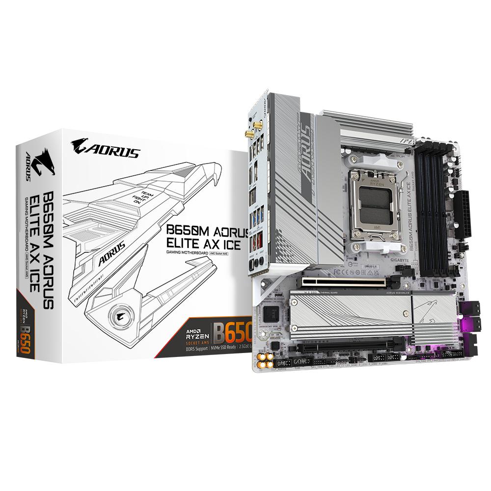GIGABYTE B650M AORUS ELITE AX ICE дънна платка AMD B650 Цокъл AM5 микро ATX | JAR Computers GIGABYTE B650M AORUS ELITE AX ICE дънна платка AMD B650 Цокъл AM5 микро ATX