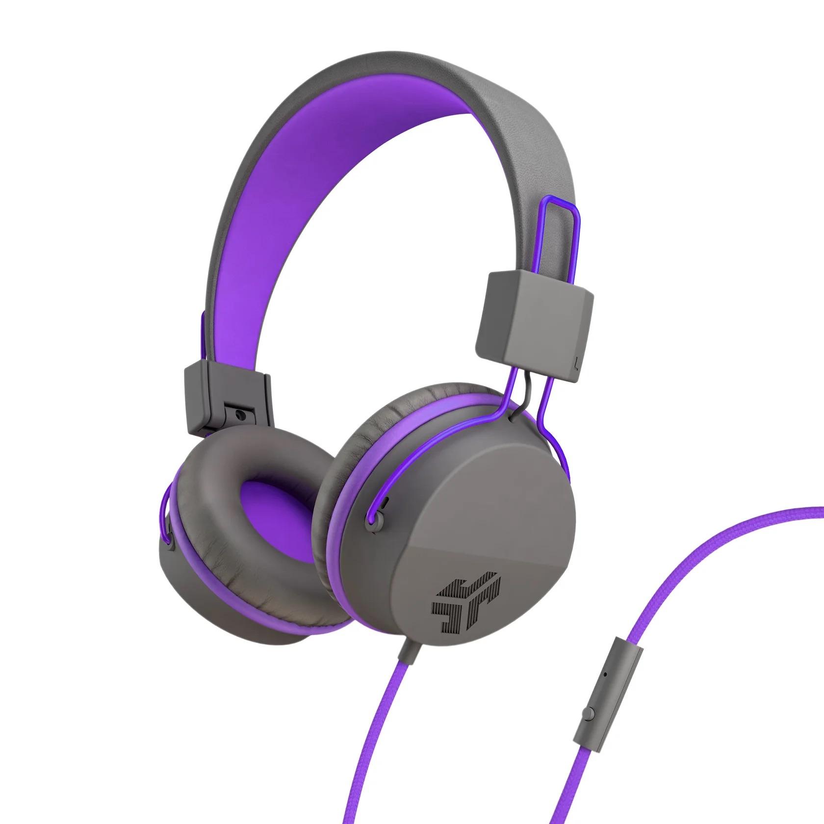 JLAB JBuddies Studio Kids Wired Headphones - Grey/Purple | JAR Computers JLAB JBuddies Studio Kids Wired Headphones - Grey/Purple