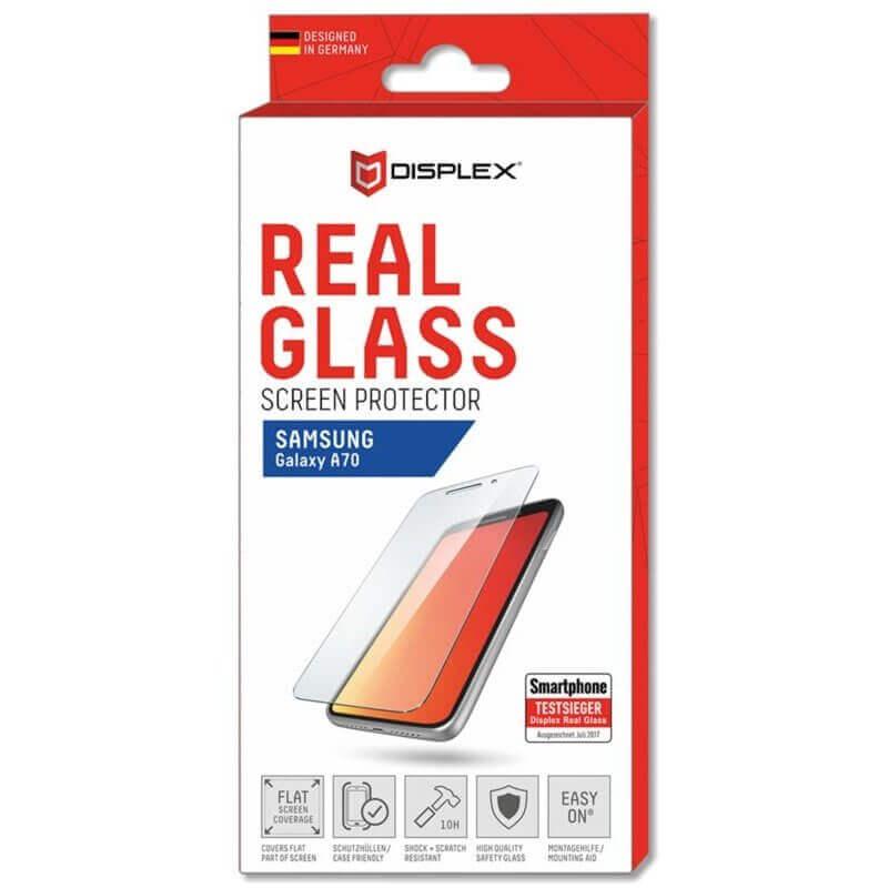 Калено стъклено защитно покритие за дисплея на Samsung Galaxy A70 - Displex Real Glass 10H Protector 2D (прозрачен) | JAR Computers Калено стъклено защитно покритие за дисплея на Samsung Galaxy A70 - Displex Real Glass 10H Protector 2D (прозрачен)