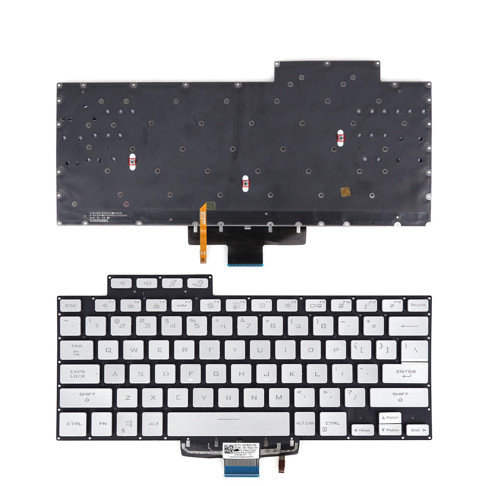 Клавиатура за лаптоп Asus Zephyrus GA503 GA503Q GA503QR Сребриста Без Рамка С Малък Ентър, с Подсветка | JAR Computers Клавиатура за лаптоп Asus Zephyrus GA503 GA503Q GA503QR Сребриста Без Рамка С Малък Ентър, с Подсветка