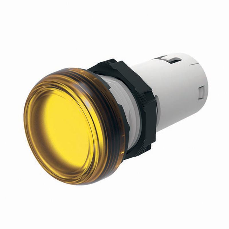 Сигнална лампа LED монолитна жълта 220...230Vac Ø22mm IP66 Compact Scame | JAR Computers Сигнална лампа LED монолитна жълта 220...230Vac Ø22mm IP66 Compact Scame