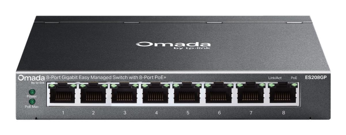TP-Link Omada ES208GP network switch Managed L2 Gigabit Ethernet (10/100/1000) Power over Ethernet (PoE) DIN rail Black | JAR Computers TP-Link Omada ES208GP network switch Managed L2 Gigabit Ethernet (10/100/1000) Power over Ethernet (PoE) DIN rail Black