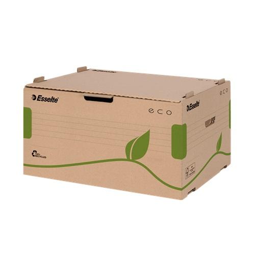 Архивен кашон Esselte Eco, 440х340х250 мм, странично отваряне, рециклирано велпапе, дръжки, кафяв | JAR Computers Архивен кашон Esselte Eco, 440х340х250 мм, странично отваряне, рециклирано велпапе, дръжки, кафяв