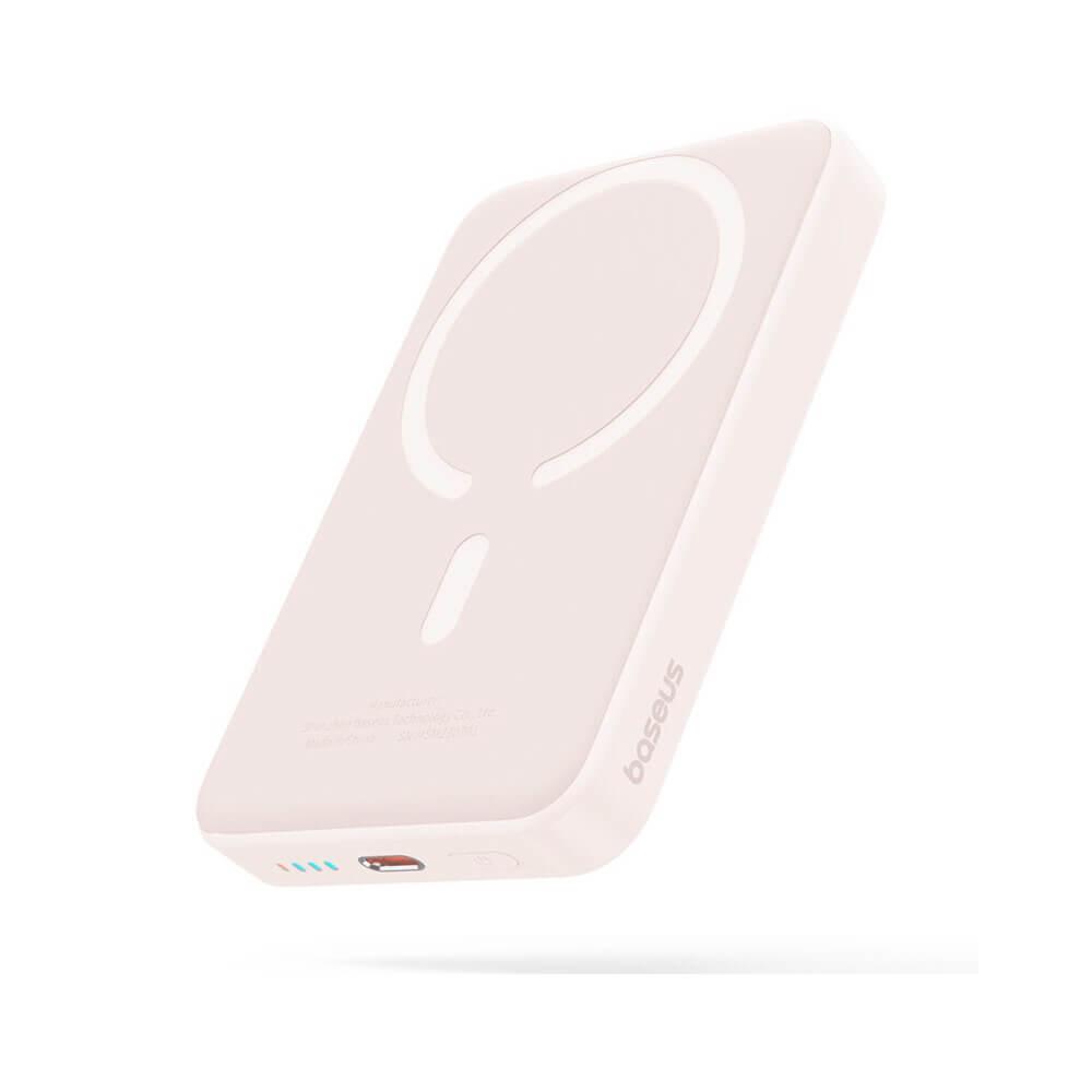 Baseus Magnetic Mini Air Wireless Charging Power Bank 10000 mAh 20W (P10059001413-00) - преносима външна батерия с USB-C порт и безжично зареждане с MagSafe (розов)